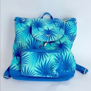Vineyard Vines Electric Palm Print Backpack Canvas Beach Outdoor